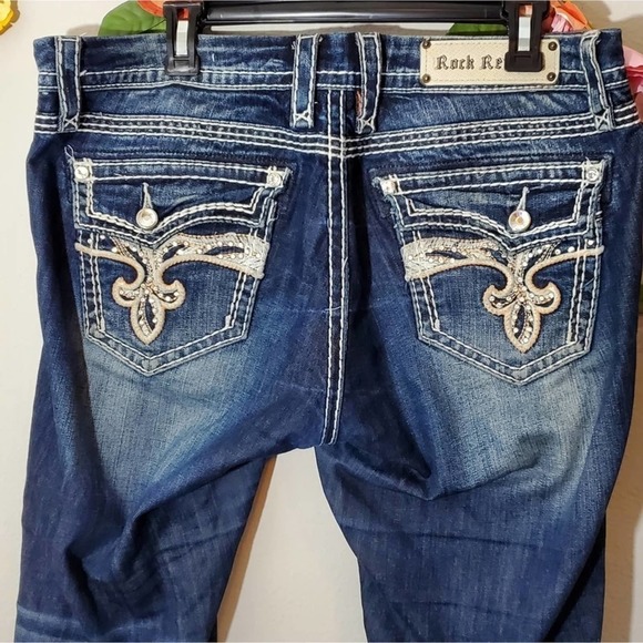 Rock Revival Denim - Rock Revival Avery studded straight‎ jeans size 31